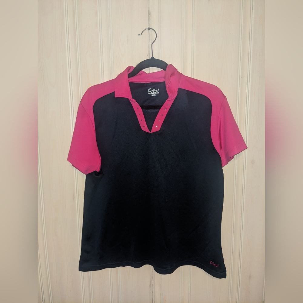 Cracked Wheat Blue And Pink Golf Shirt XL